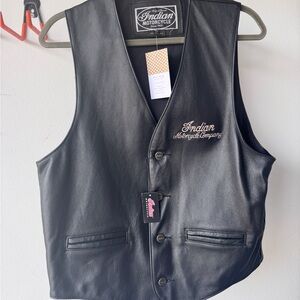 Indian Motorcycle CO Black Leather Vest